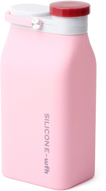 토탈하우스 wfh 실리콘 보틀 접이식 물주머니 텀블러 물병 폴더블 물통, 핑크400ml-wfh-실리콘보틀