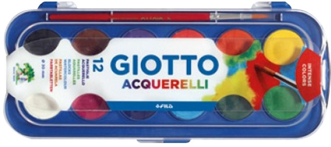 지오토 아쿠아렐리니 고체형 수채물감 세트 12색
