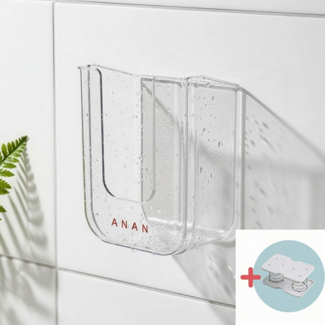 물티슈 케이스 거치대 걸이 비데티슈 부착식 무타공, 1개, 클리어_투명