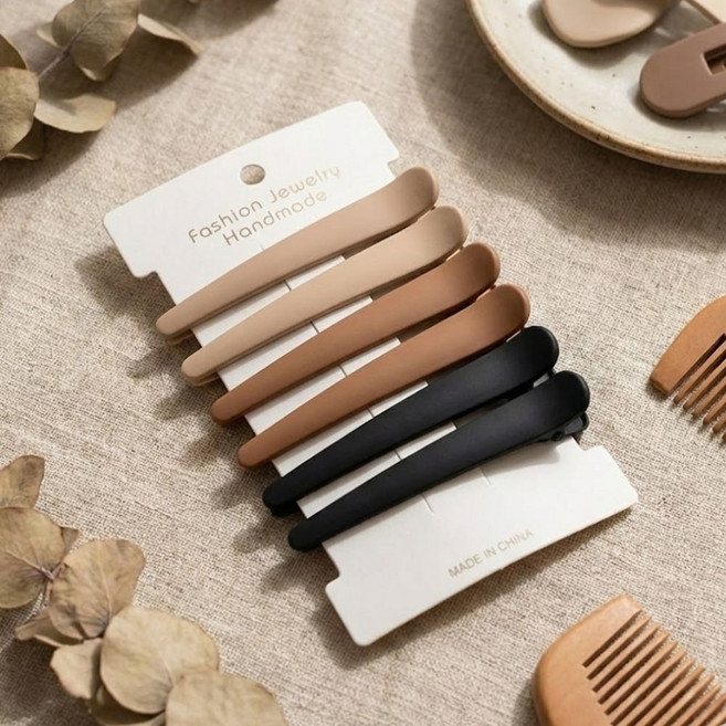 누아벨 무광 헤어 클립 집게핀, 6개, 베이직