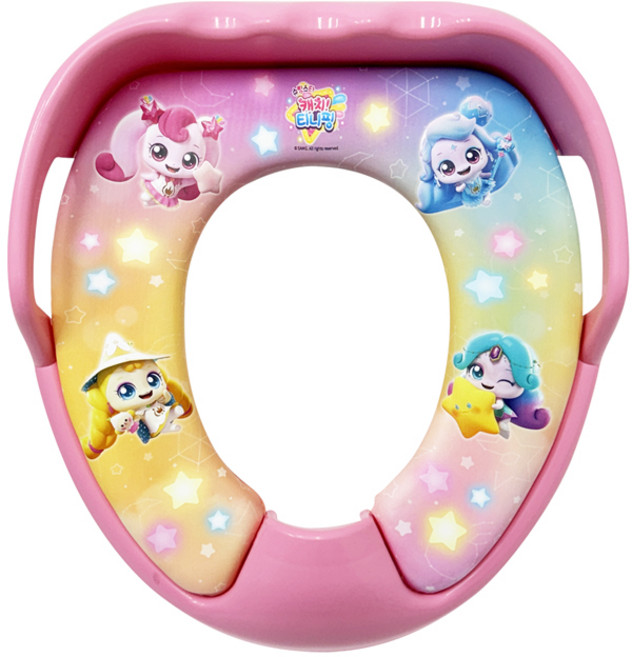 슈팅스타 캐치티니핑 유아 변기커버 아기 변기시트, 핑크