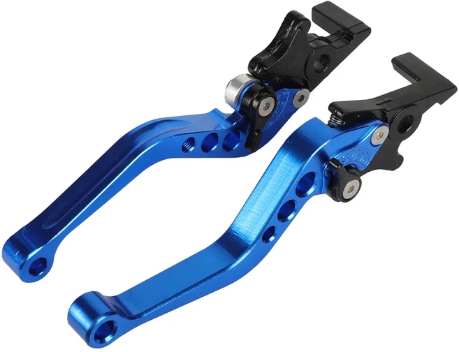 합금 CNC 접이식 클러치 레버 6 단 속도 조절 가능 드럼 브레이크 핸들 오토바이 e 범용 액세서리 수정 부, [02] 파란, 1개