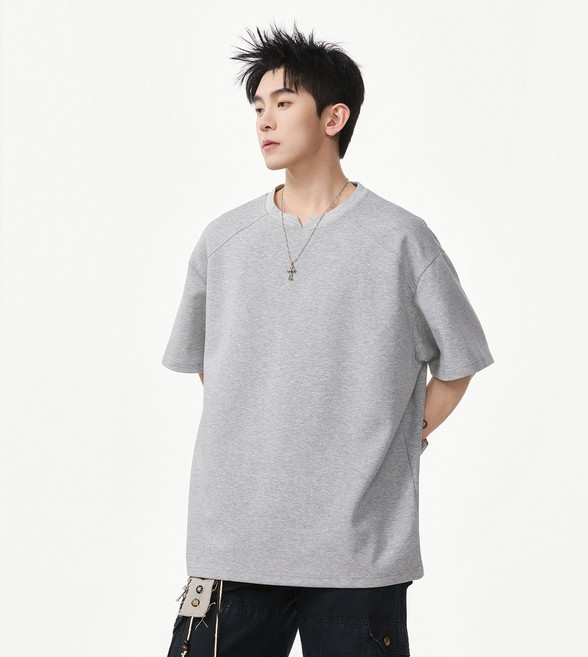 Asure 남자 티셔츠 여름 브이넥 반팔티 패션 오버핏 반팔