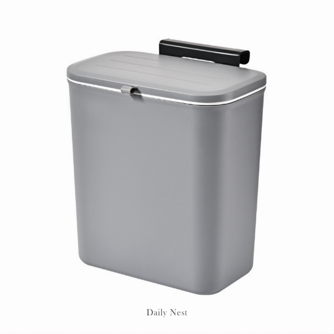 데일리네스트 싱크대 주방 휴지통 걸이형 9L, Daily Nest 그레이
