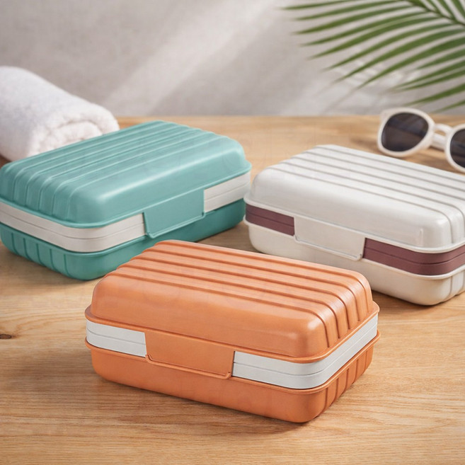 아이캠프 여행용 휴대용 비누곽 비누케이스 보관함, 1개, 오렌지