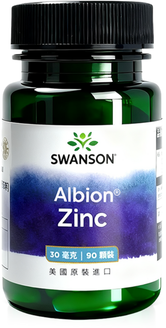 SWANSON 甘胺酸鋅 30mg 螯合鋅, 1個, 90顆