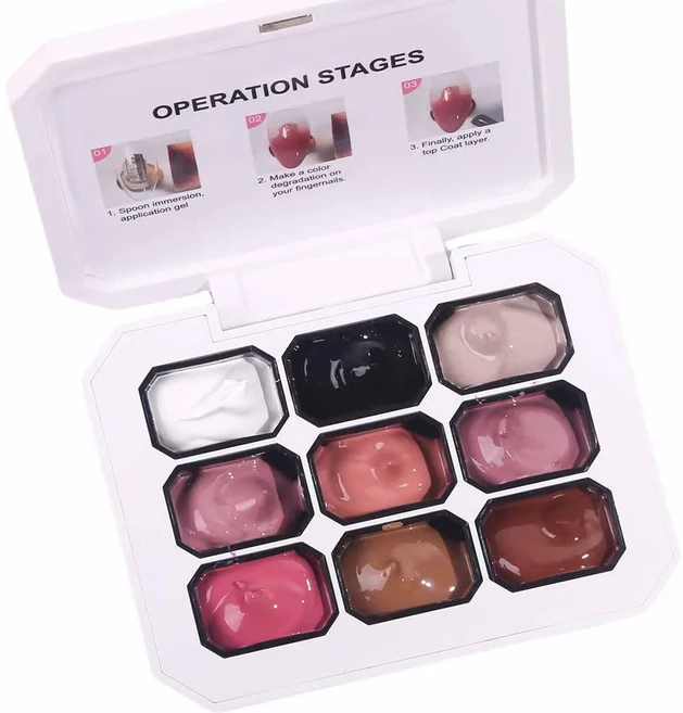 쿠쿠스토어 9그리드 그라데이션 네일 팻 옴브레 젤 9컬러 롱래스팅 3D 모델링 페인트 폴리쉬 이 조각 매니, 02 GY137-2
