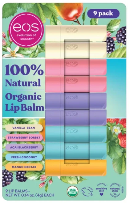 이오스 오가닉 립밤 5가지 세트 (eos Best of eos Lip Balm), 9개, 4g - 쿠팡