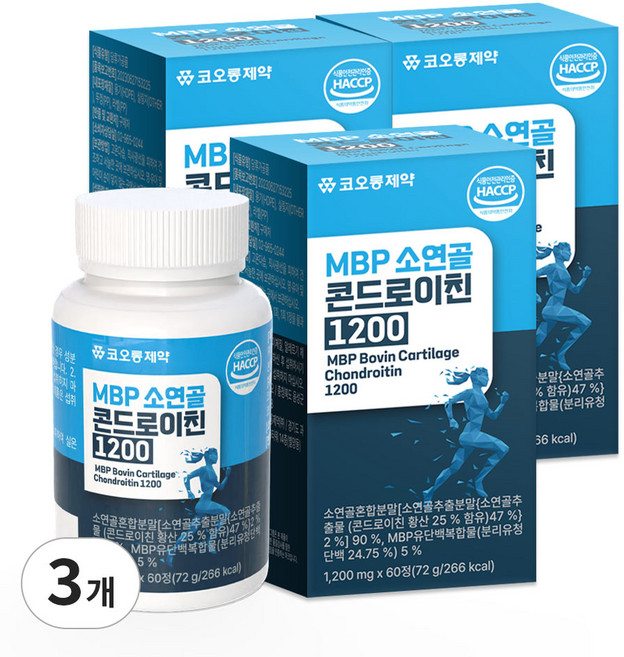 코오롱제약 MBP 소연골 콘드로이친 1200, 2개, 60정