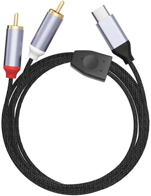 체리스팟 HZ-361 USB-C to RCA 변환 오디오 케이블 스마트폰 스피커 앰프 연결 젠더 1m, 1개, 블랙