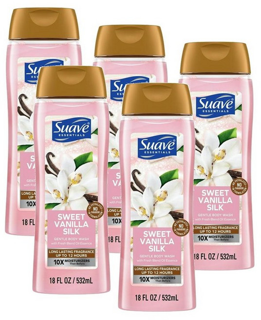 수아브 에센셜 젠틀 바디워시 스위트 바닐라 Suave Essentials Gentle Body Wash Sweet Vanilla, 5개, 532ml