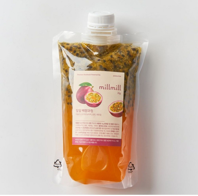 밀밀 패션후르츠 새콤달콤 수제과일청 대용량 홈카페, 1kg, 1개, 1개입