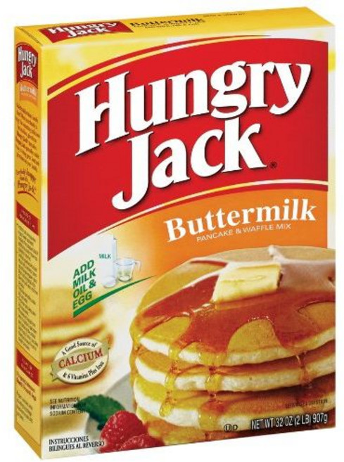 헝그리 잭 버터밀크 팬케이크 및 와플 믹스 907.2 g Hungry Jack Buttermilk Pancake and Waffle Mix 32 Ounce, 1개