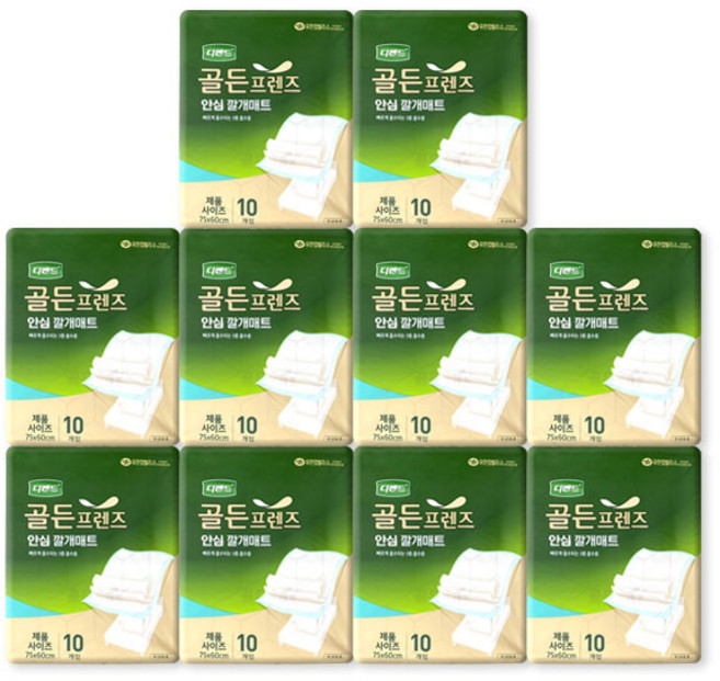 골든프렌즈 위생 깔개 매트, 10개입, 10개