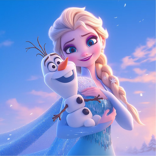 더라이트 비즈십자수 겨울왕국 엘사 안나 캐릭터십자수 원형비즈 DIY패키지 DSN.05, DSN.05 엘사 40×40cm (액자 없음), 1세트