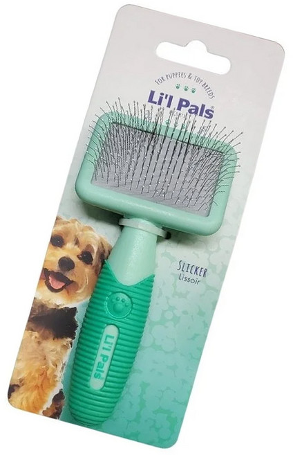 코스탈펫 릴팰스 매직 슬리커 브러쉬 미니 엉킨털 죽은털 제거 강아지빗 고양이빗, 1개, 민트그린