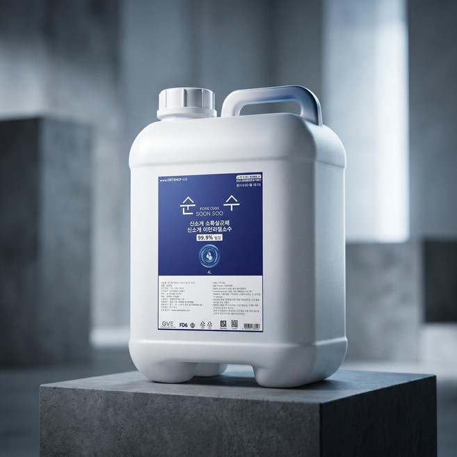 순수 SoonSoo 살균 소독제 이산화염소수 ClO2 4L/ 바이러스 살균제 소독수, 1개, 4L