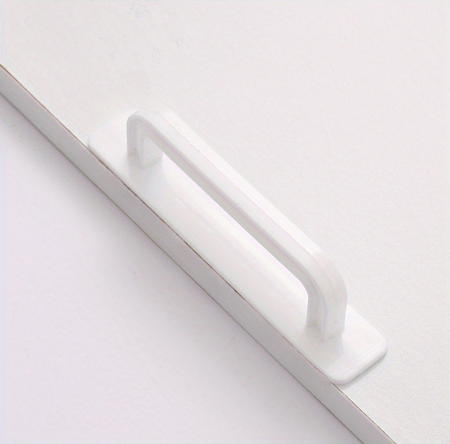 무타공 부착형 슬라이딩 도어 손잡이 유리문 서랍 캐비닛 창문용 접착식 손잡이, 2개, 화이트