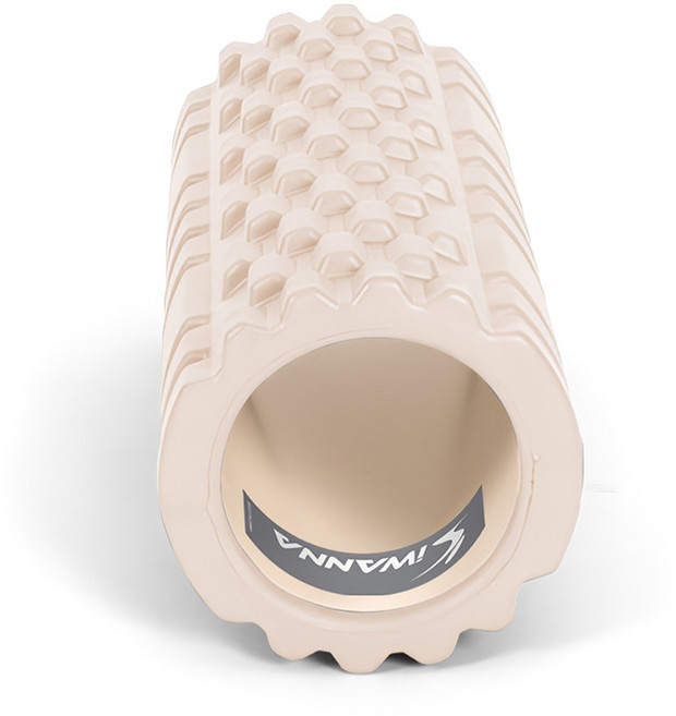 아이워너 EVA 마사지 원형 미니 폼롤러 33cm 목 종아리 지압 요가 필라테스 스트레칭 운동 홈트레이닝, 아이보리 크림, 1개