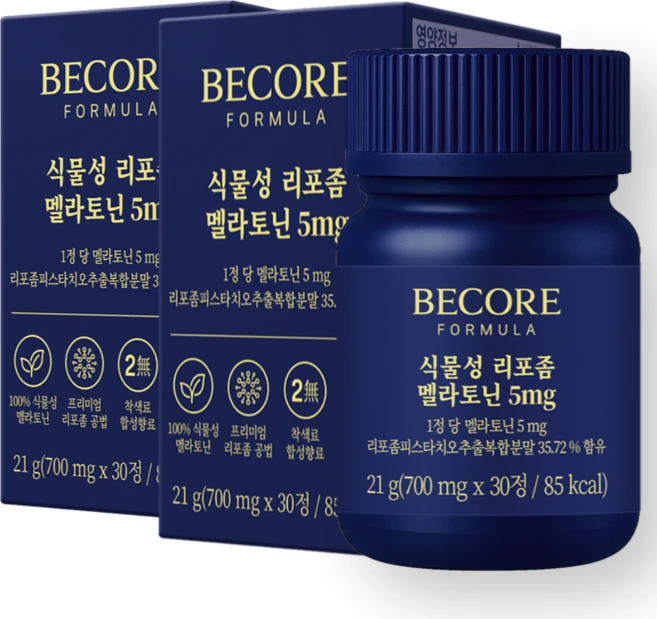 비코어 식물성 리포좀 멜라토닌 5mg 식약청 인증 HACCP, 2개, 30정 - 쿠팡