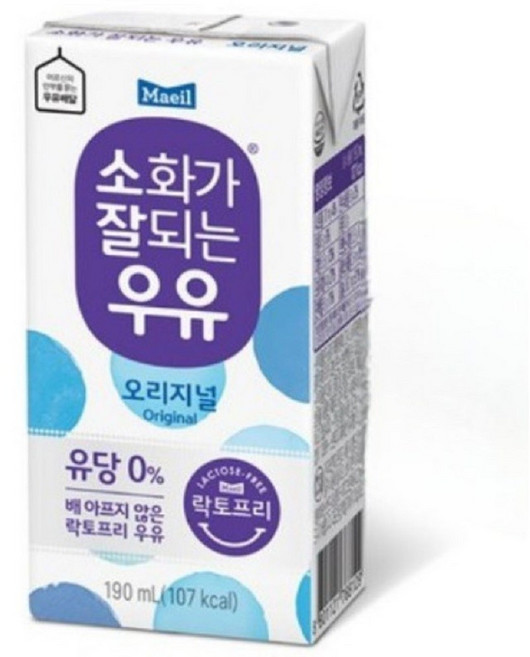 매일 소화가 잘되는 우유, 190ml, 4개