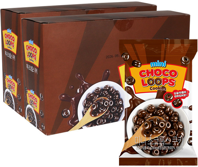미니 초코룹스 밀크초콜릿 초코링 40g, 24개