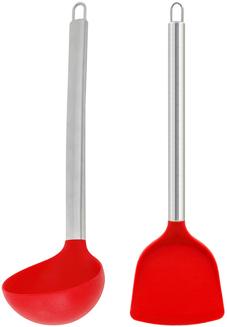 키친프리 실리콘 국자 + 실리콘 뒤집게, 1세트