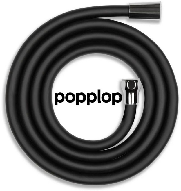 팝플랍 부드러운 물때방지 고급 무광 샤워기 호스, 무광 블랙, 2m