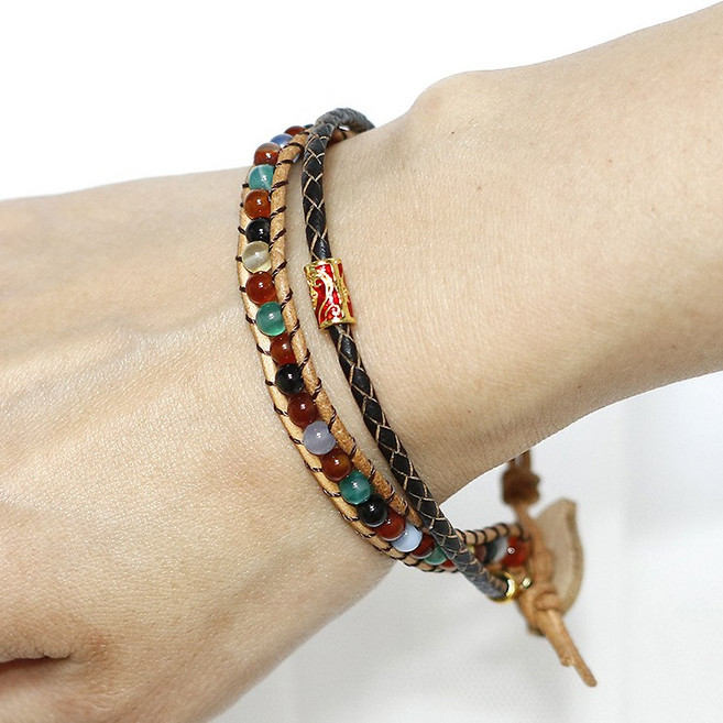 불교팔찌) 호연 돈 붙는 원석 가죽 합장주 띠별선택 불교용품 염주팔찌 호안석팔찌 옥팔찌 원석팔찌 비휴팔찌 행운팔찌