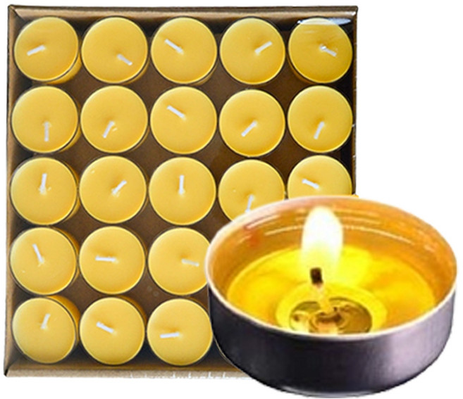 無煙植物酥油燈 4小時/8小時可選 供佛祈福 黃色/紅色 100入, 4小時【100入/盒，超商上限3盒】, 黃色