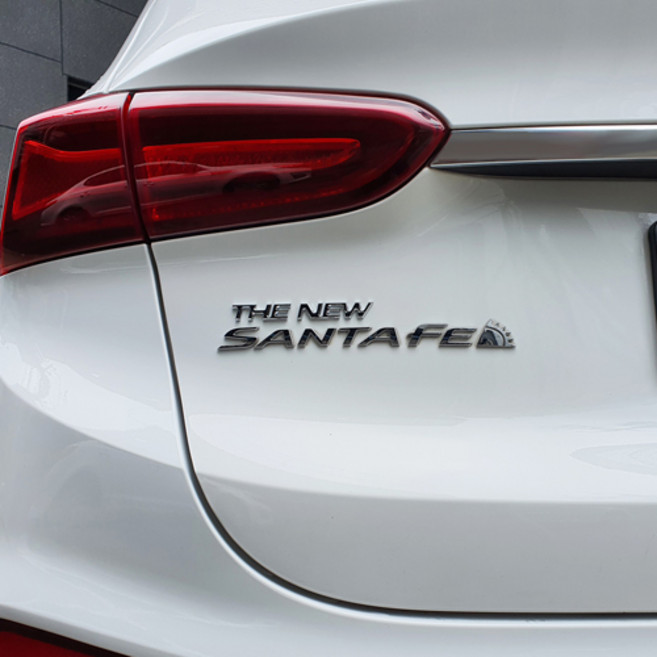 바이블오토 싼타페 엠블럼 더뉴싼타페 자동차 튜닝 스티커, 더뉴엠블럼 크롬, 현대 더뉴싼타페 2020년7월~