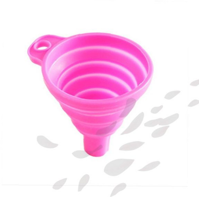 실리콘 접이식 깔때기 분홍색 주방용품 국물 기름 따르개 휴대용 수납 간편 조리도구, 1개, 접이식깔대기