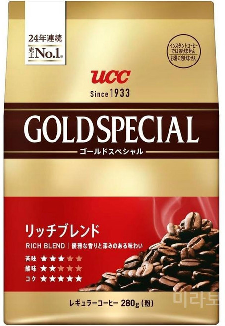 UCC 골드 스페셜 리치 블렌드 레귤러 커피 (분말) 280g 6봉지