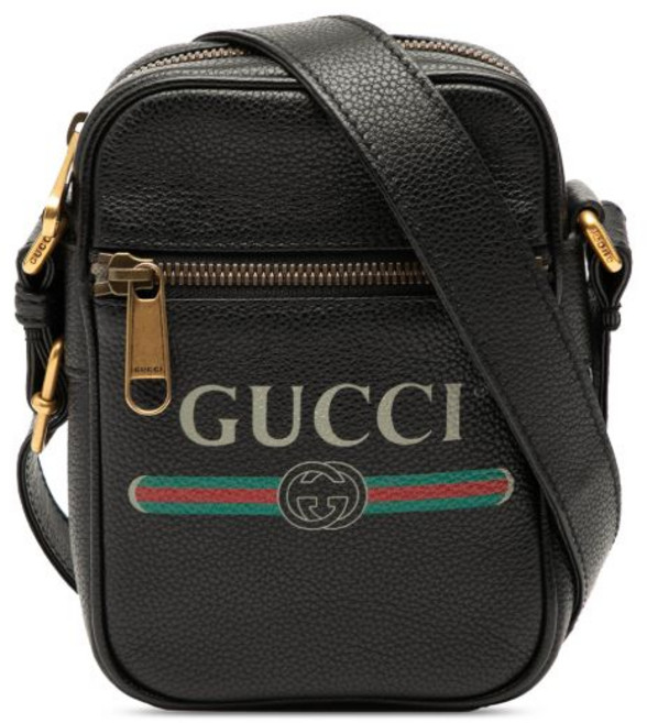 구찌 중고 2016-2025 미니 그레인 카프스킨 로고 크로스 백