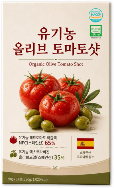 지중해 유기농 피쿠알 올리브오일 토마토 샷 / 12BOX 구매시 비비랩 올리브토마토샷 증정, 1개, 280g