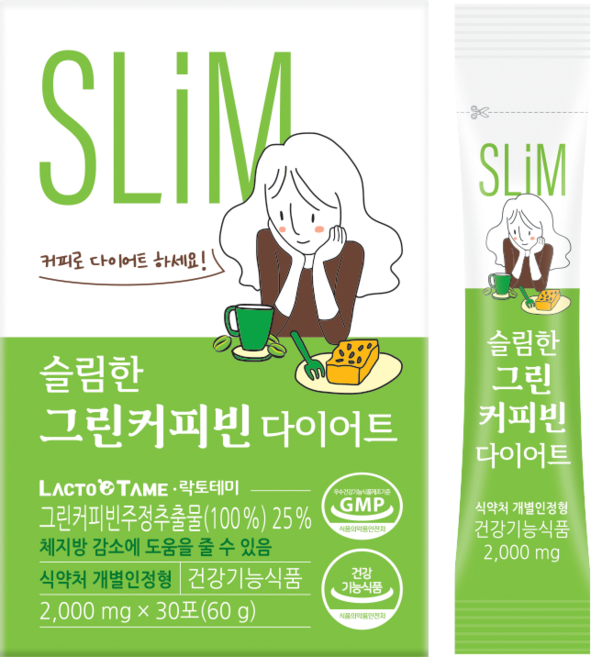 락토테미 슬림한 그린커피빈 다이어트, 60g, 1개