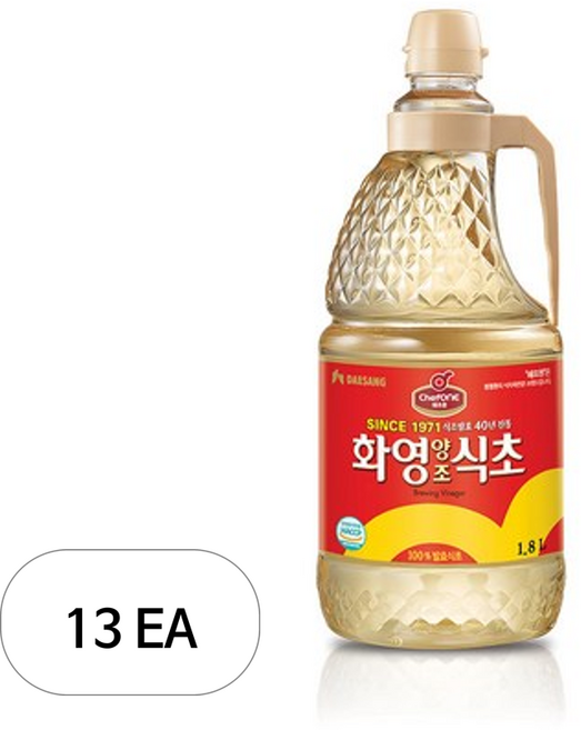 대상 화영 양조 식초, 13개, 1.8L
