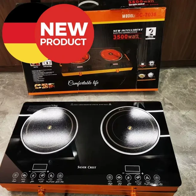 mono 독일기술 고출력3500W 2구 전기 세라믹레인지 더블 이동식 쿠커 인덕션[무료 사은품 증정], 프리스탠딩, mono-0410(블랙)