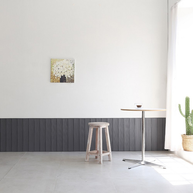 접착식 루바-B형 템바보드 템파 안방 거실 아파트 주택 폼블럭 보온단열 집꾸미기, 그레이