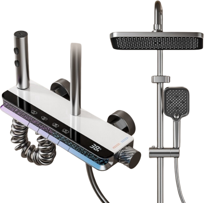 DAER 별하늘 해바라기 샤워기 수전세트 선반형 고급 욕실 해바라기 샤워기, 화이트, 1개