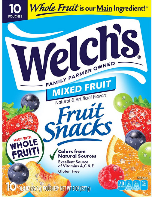 [미국직배송]웰치스Welch's 프루트 스낵 젤리, 227g, 1개, 믹스 프루트
