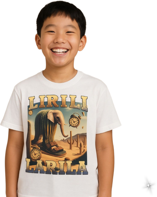 이탈리아 브레인롯 퉁퉁퉁 사후르 어린캐릭터 티셔츠