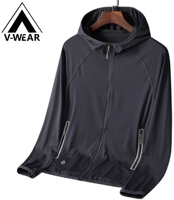 V-WEAR UPF50+ 冰感防曬外套 男款女款 夏季輕薄透氣抗紫外線連帽運動外套