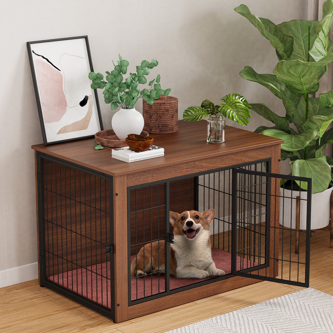 Homall 강아지/고양이의 집 애려동물 케이스 애견하우스, 우드, 1개