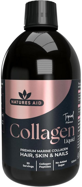 Natures Aid 네이처스에이드 마린 콜라겐 리퀴드 5000mg 바이오틴-아연 함유, 1개, 500ml