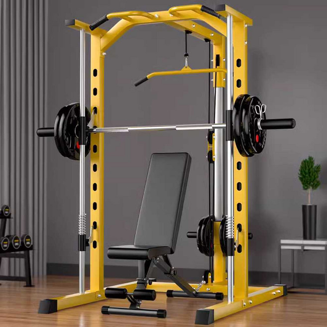 벤치프레스 스미스머신 무소음 케이블크로스 미니렉, 1개, 전체 세트+100kg 바벨