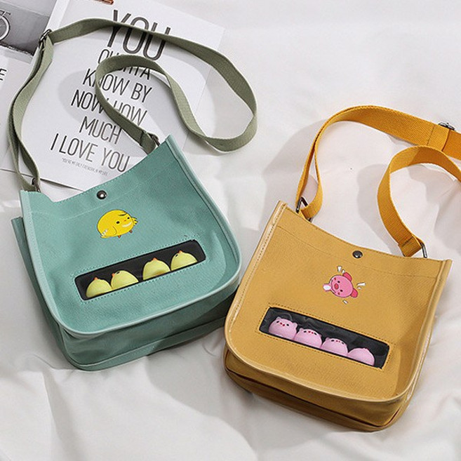 아토즈 에코 돼지 병아리 캐릭터 어린이 키즈 크로스백 보조가방 편안한착용감 넓은수납공간 coro 3106