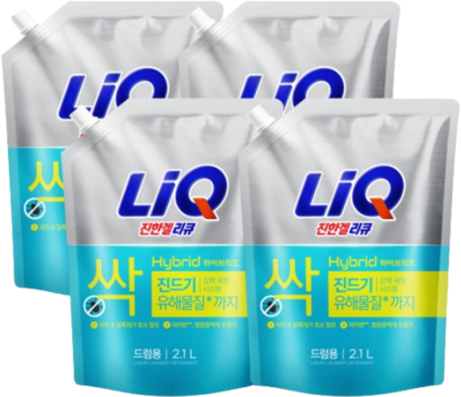 리큐 진한겔 하이브리드 드럼세탁기용 2.1L_4개, 2.1L
