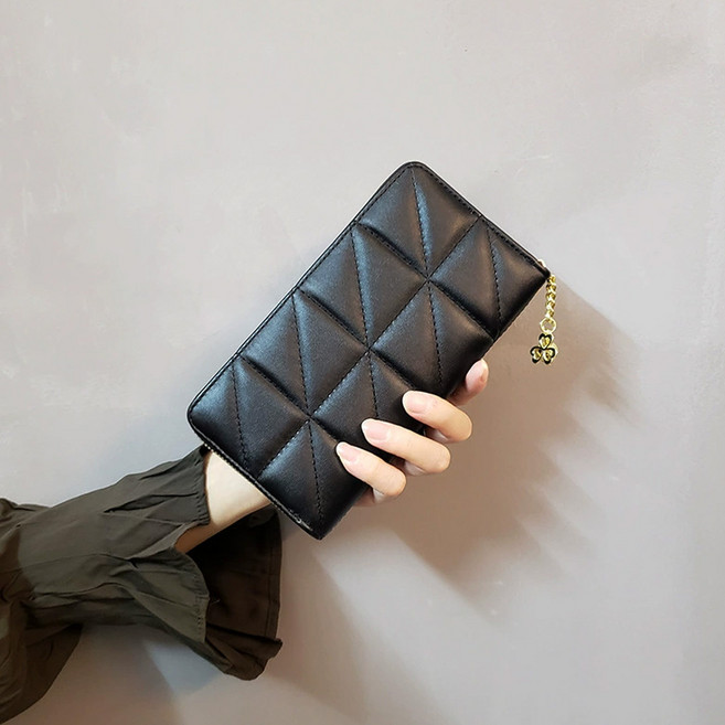 시크벤 여성 심플 패션 장지갑 지퍼형 W10