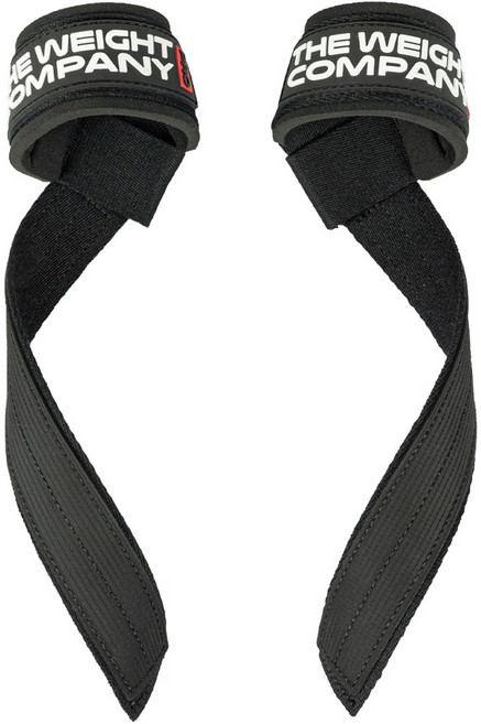 더웨이트컴퍼니 프로 헬스 스트랩 논슬립 양손 세트, 블랙, 1개